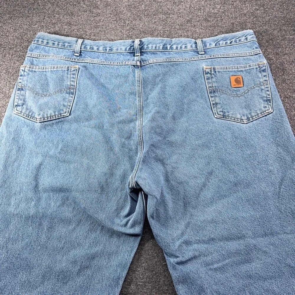 Carhartt B17 DST Relaxed Fit Jeans Mens 52x32 Light Wash Denim Work Pants Blue